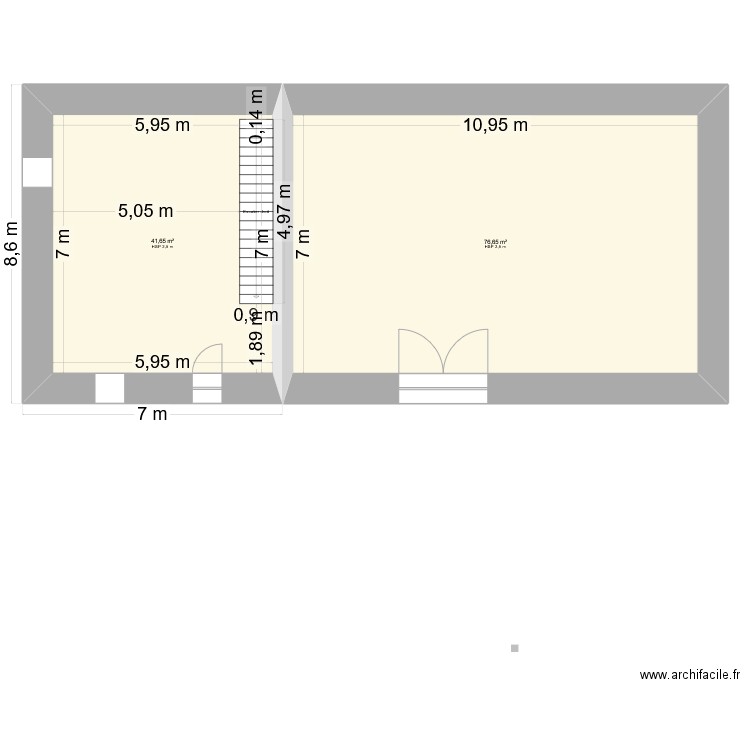 miellerie. Plan de 2 pièces et 118 m2