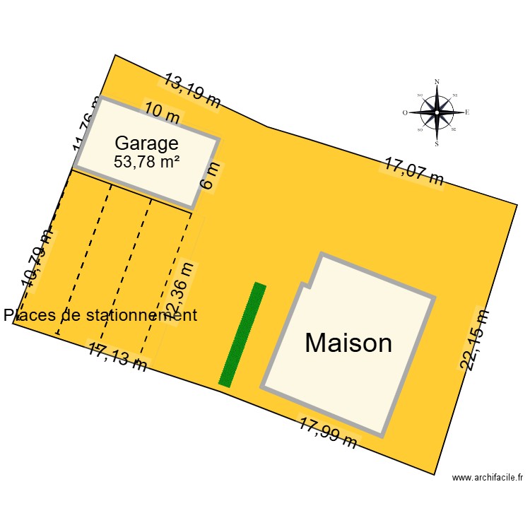 Dorans - Garage. Plan de 2 pièces et 163 m2