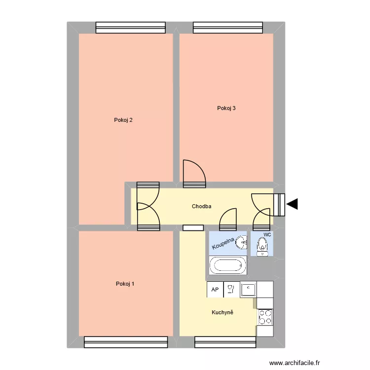 Slovensk&aacute; 2912, byt 12. Plan de 12  et 193 m²