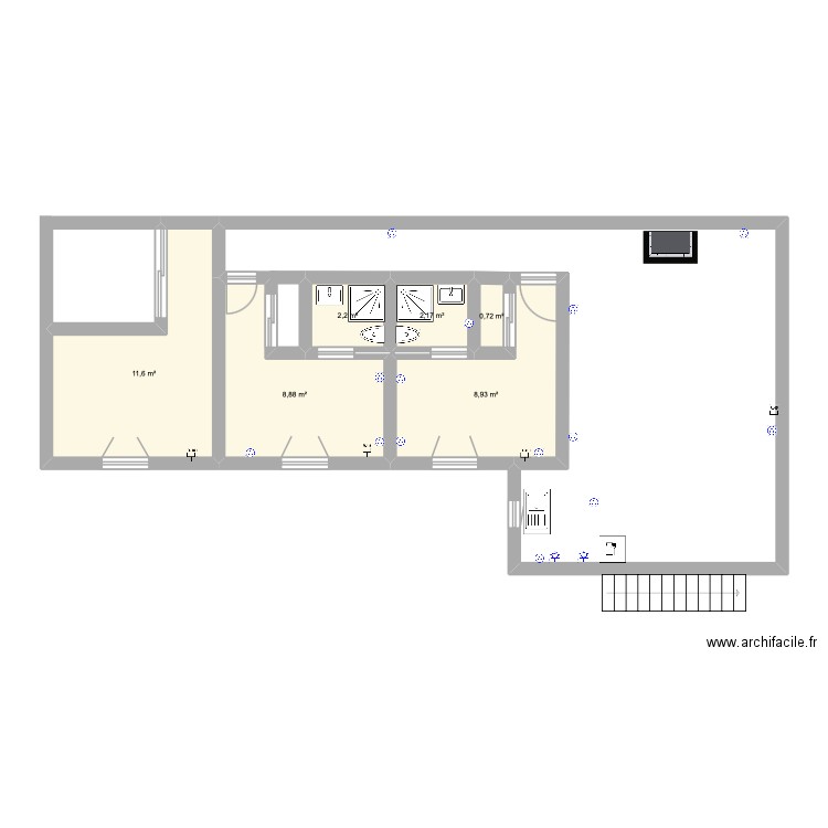 test. Plan de 6 pièces et 34 m2