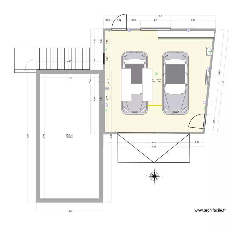 Garage3. Plan de 2 Pièces et 87 m² Garage3. Plan de 2 Pièces et 87 m²