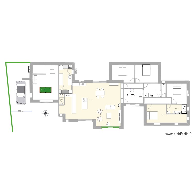 notre dame . Plan de 4 pièces et 100 m2