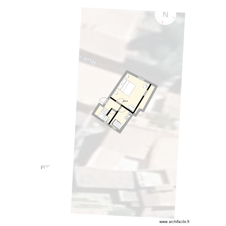 aggrandissement auriane. Plan de 1 pièce et 30 m2