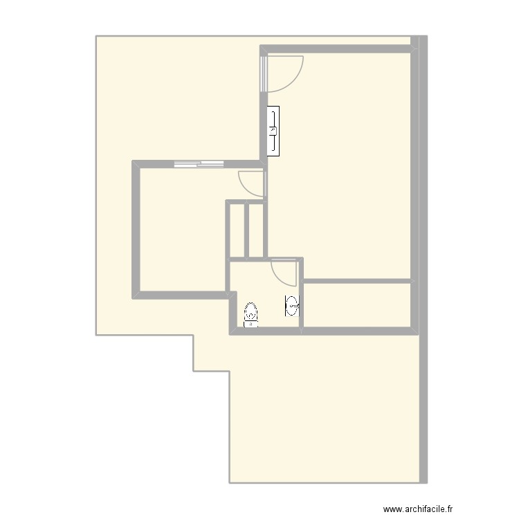 salle d\'eau. Plan de 7 pièces et 90 m2