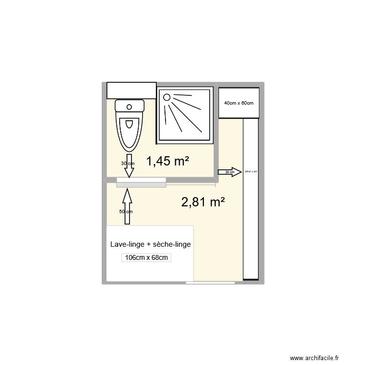 masion 2. Plan de 2 pièces et 4 m2