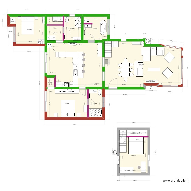 DEVOIS  1 PROJET 2024. Plan de 12 pièces et 143 m2