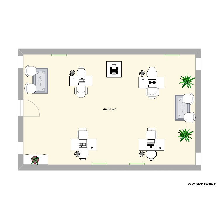 Gestion des ressoources matérielles d'une UA. Plan de 1 pièce et 45 m2