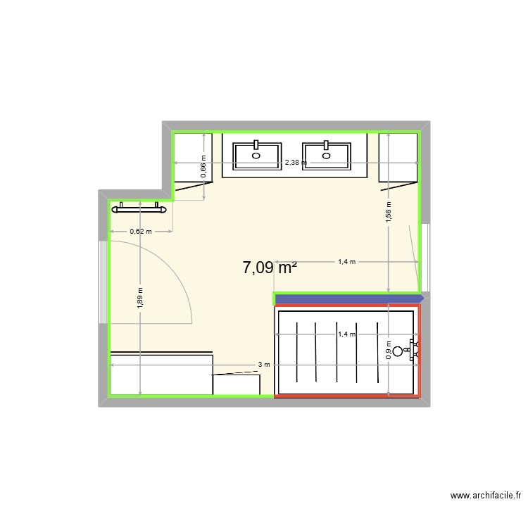 mermoux david. Plan de 1 pièce et 7 m2