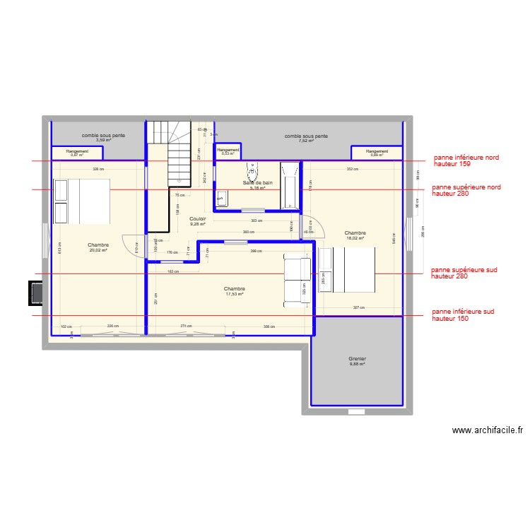 aménagement - maison PAU ETAGE version 27/12. Plan de 0 pièce et 0 m2