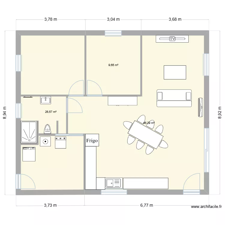 MAISON 2. Plan de 3  et 83 m²
