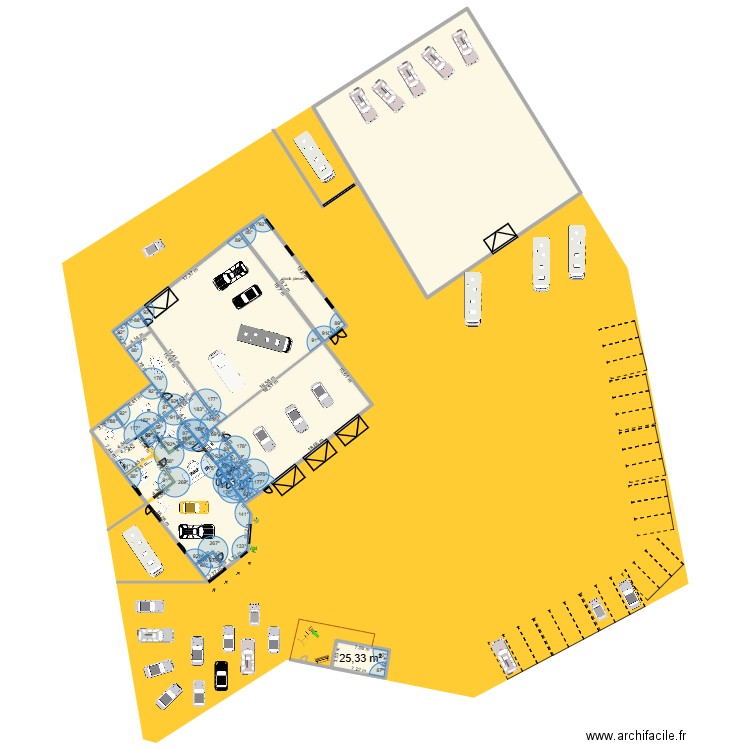 garage 2025. Plan de 12 pièces et 1711 m2