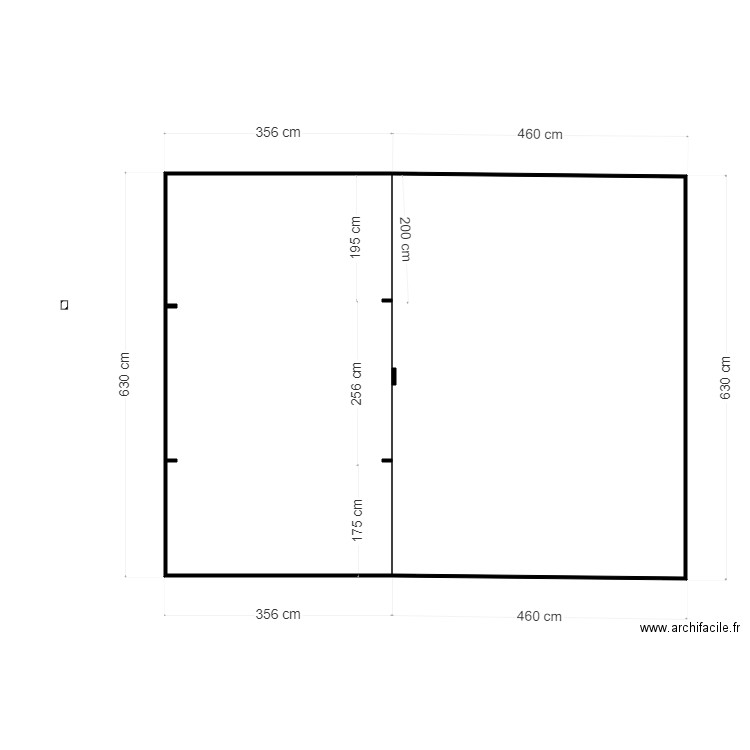 garage1. Plan de 2 pièces et 50 m2