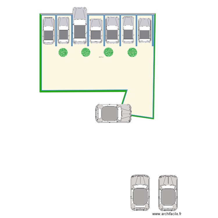 Parking. Plan de 1 pièce et 200 m2