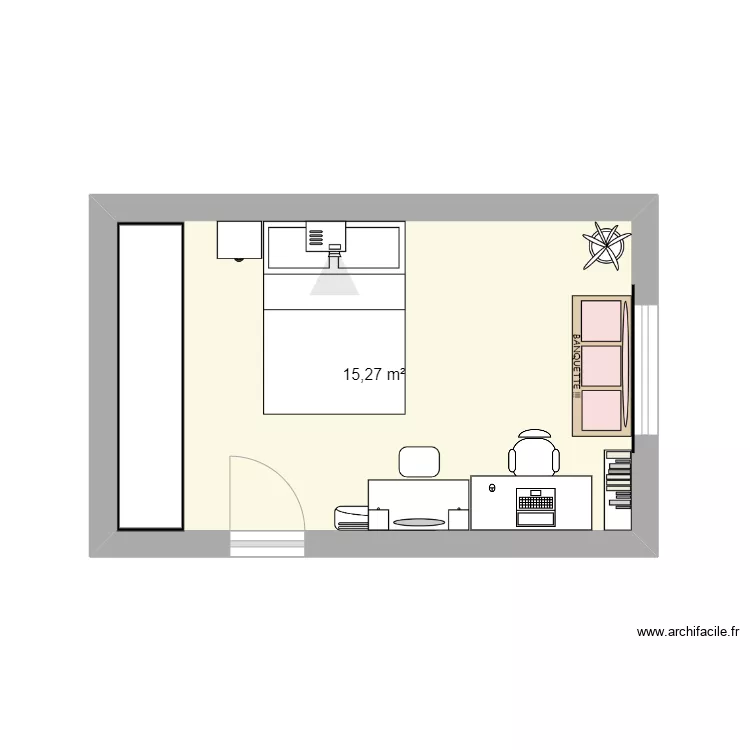Chambre de Rapha&euml;lle. Plan de 