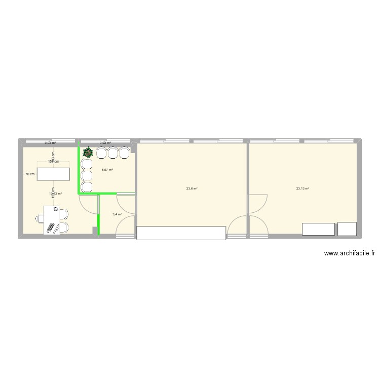 cmf vds global. Plan de 7 pièces et 69 m2