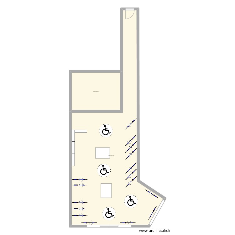 HAQUET . Plan de 2 pièces et 144 m2