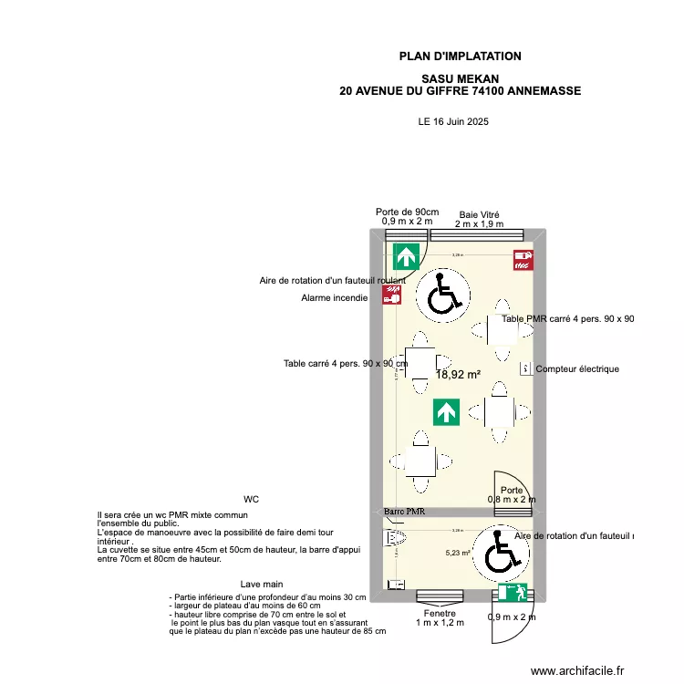 mekan D'IMPLATATION. Plan de 