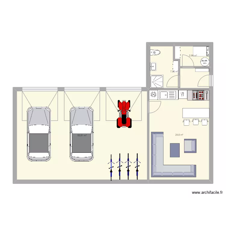 Poolhouse. Plan de 