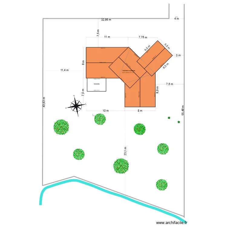 Dépendance avant travaux. Plan de 2 et 207 m² Dépendance avant travaux. Plan de 2 et 207 m²