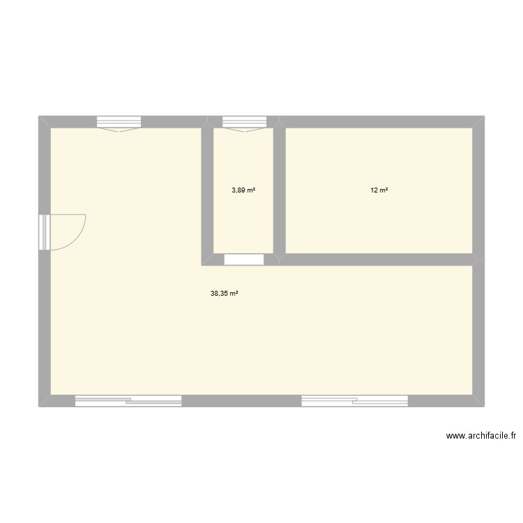 MAISON2. Plan de 3 pièces et 54 m2