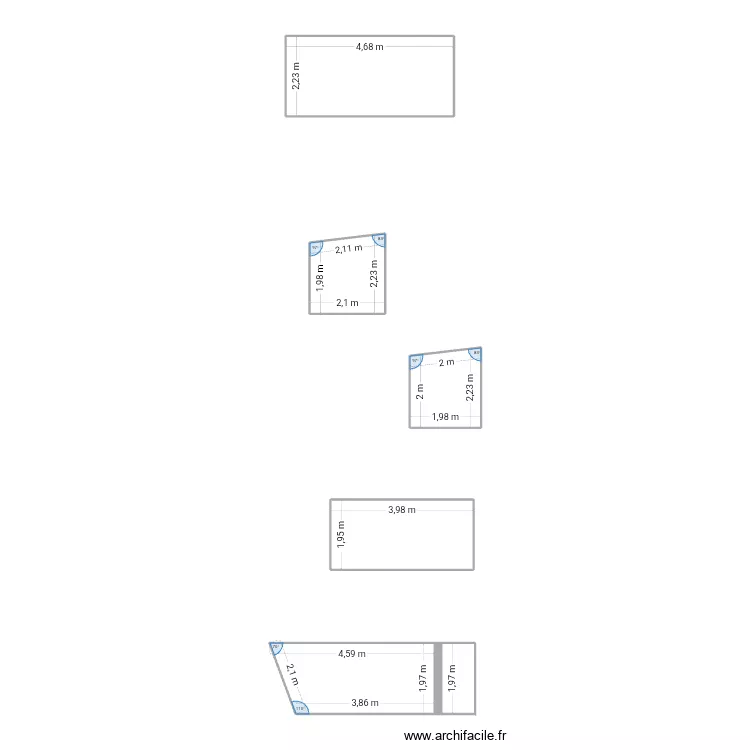 Abri de jardin. Plan de 6  et 37 m²