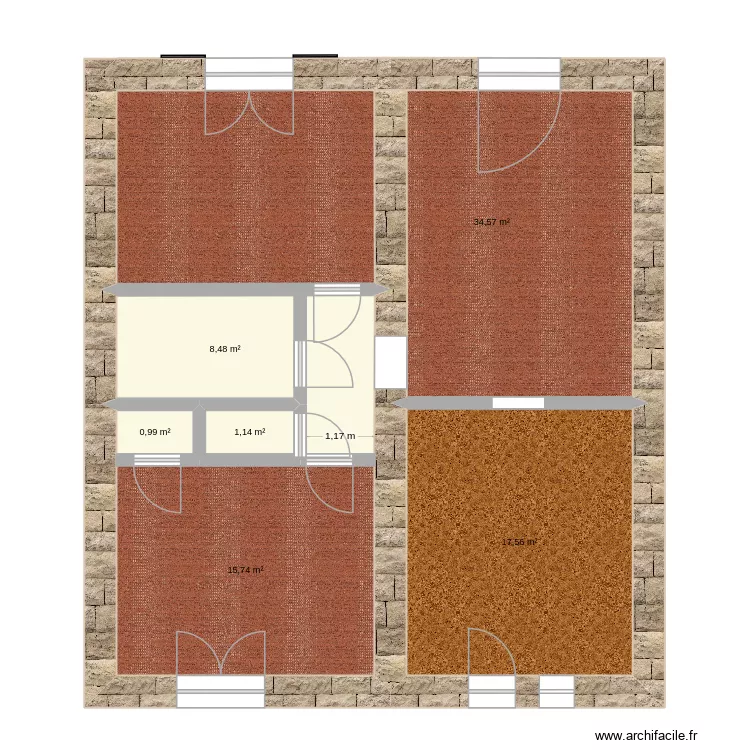 M39. Plan de 6 Pièces et 78 m² M39. Plan de 6 Pièces et 78 m²