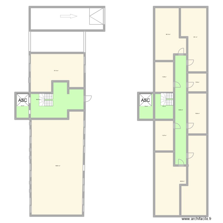 sdc antony. Plan de 14 pièces et 394 m2