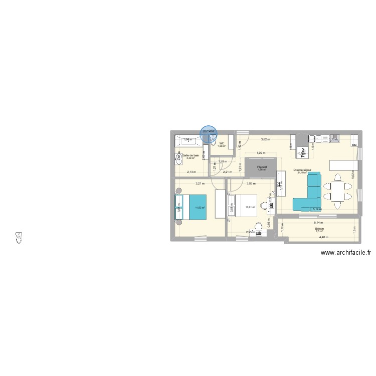 Plan appart by Ambre. Plan de 7 pièces et 71 m2