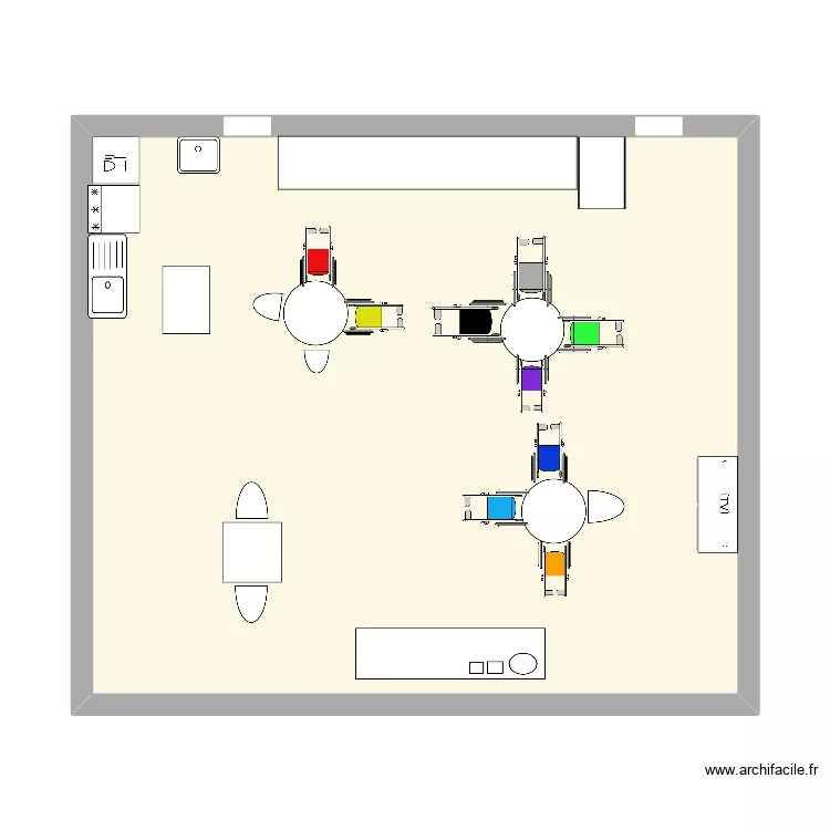salle a manger. Plan de 1 pièce et 54 m²