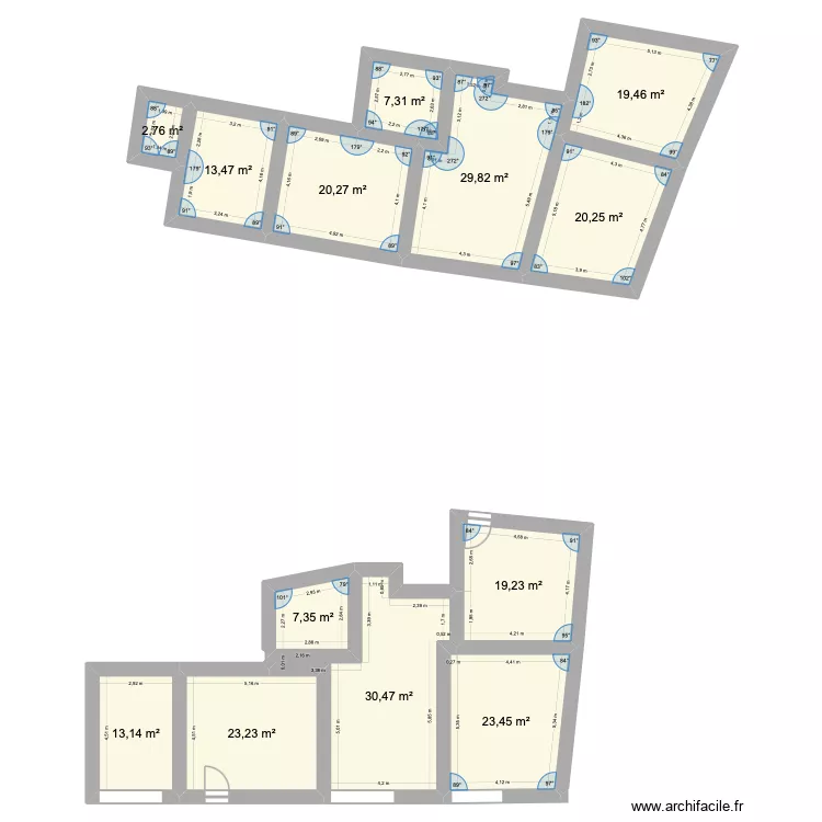 La Massonni&egrave;re 1. Plan de 13  et 230 m²