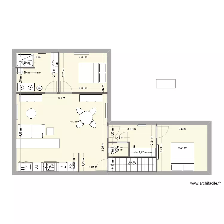 Appart Chaumont. Plan de 