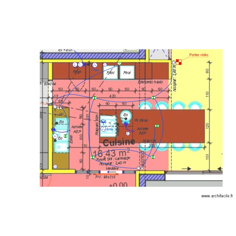 Hubert Patrick Cuisine. Plan de 0 pièce et 0 m2