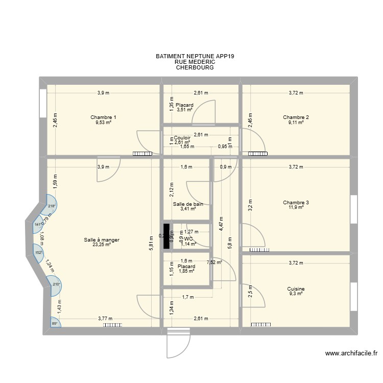 BAT NEPTUNE APP19. Plan de 0 pièce et 0 m2