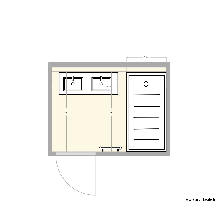 LAURENT. Plan de 2 pièces et 4 m2