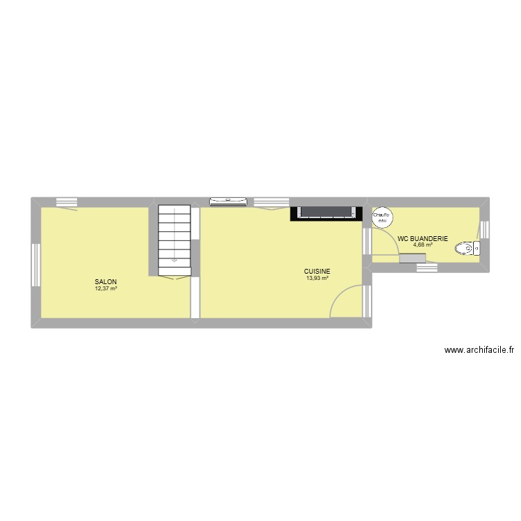 MAILLANE RDC VIDE. Plan de 3 pièces et 31 m2
