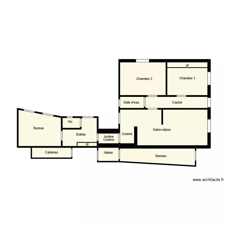 Mrozinski amiante. Plan de 17  et 36 m²