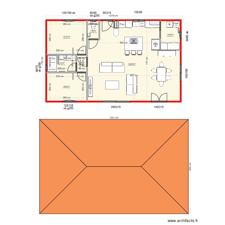 SCI CALA - PLANS ELEC/PLOMBERIE - N°3. Plan de 9 pièces et 83 m2