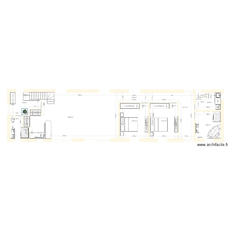 Longère. Plan de 0 pièce et 0 m2