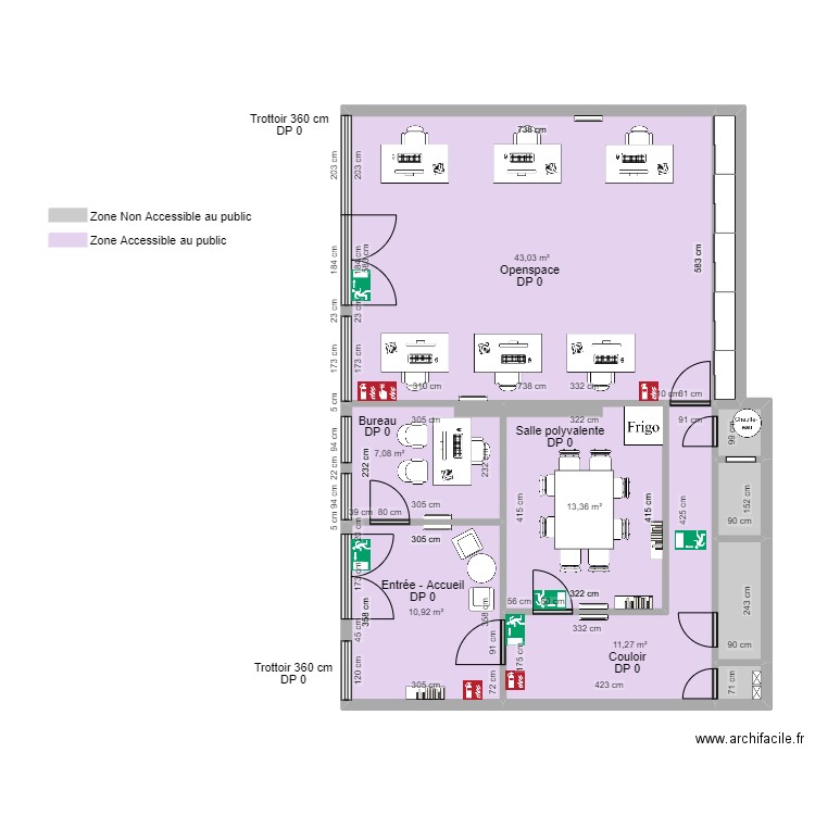 WIMOOV MEAUX AVANT TRAVAUX. Plan de 10 pièces et 93 m2