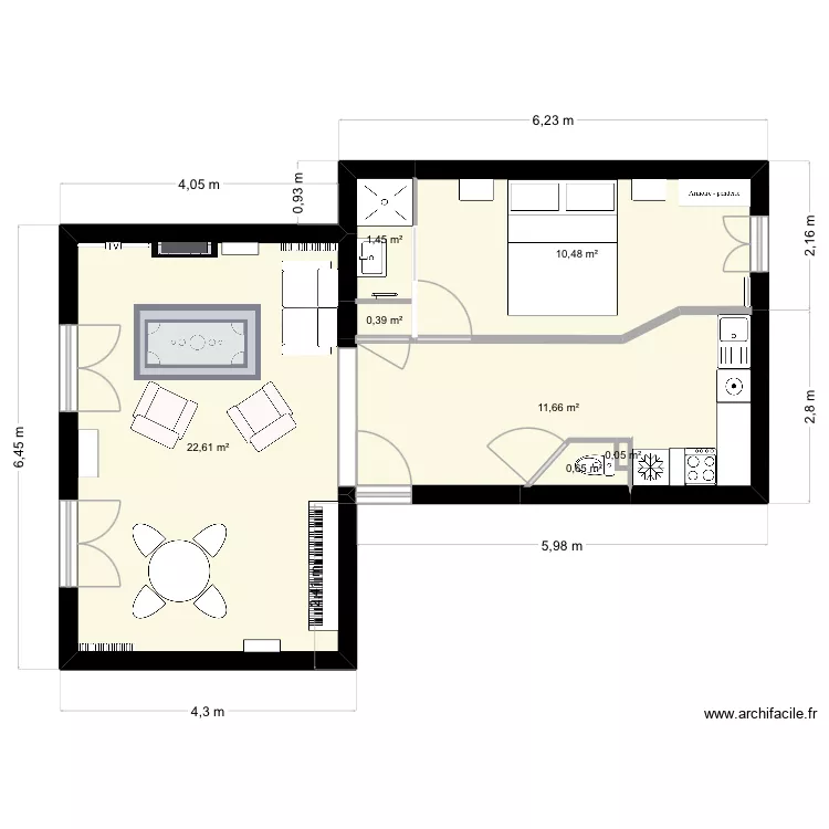 Plan fini 1. Plan de 7  et 47 m²