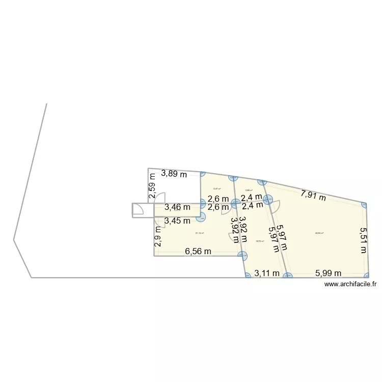 Versailles 51. Plan de 6  et 92 m²