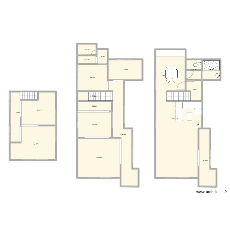 nouvelle maison. Plan de 18 pièces et 167 m2