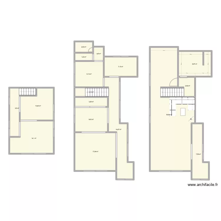 nouvelle maison. Plan de 17  et 169 m²