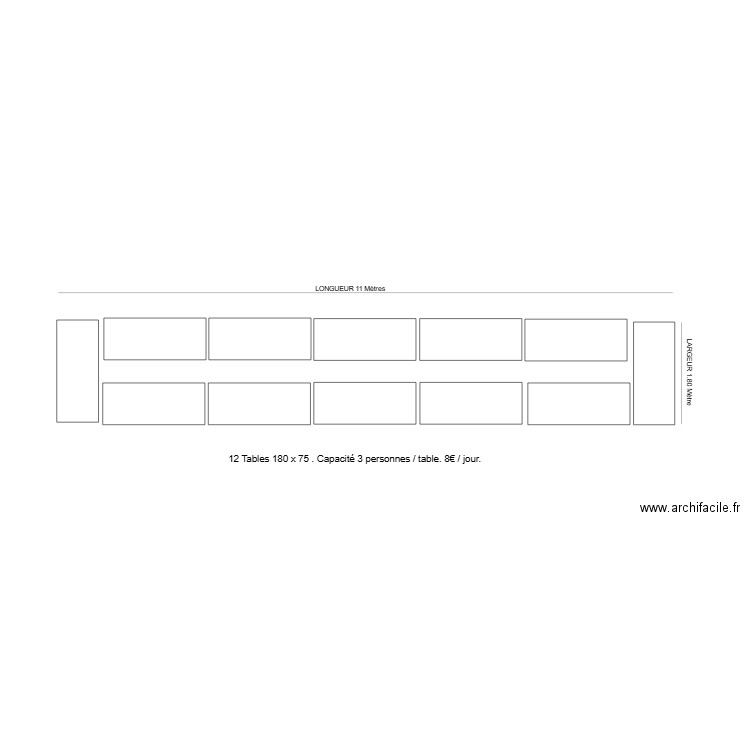 plan de table. Plan de 0 pièce et 0 m2