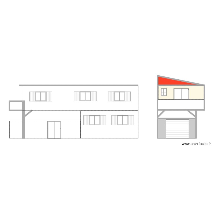 Façade 1. Plan de 0 pièce et 0 m2