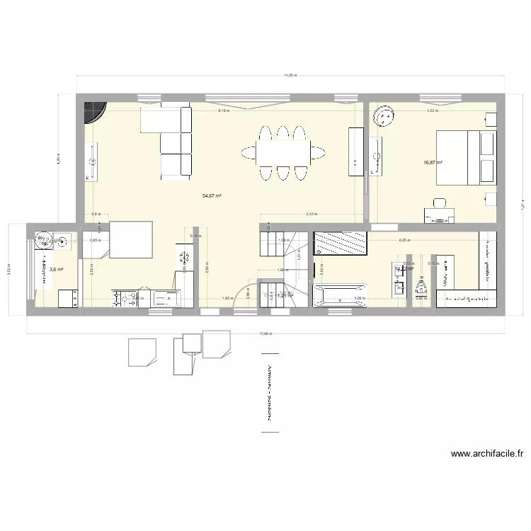 MAISON EMILIE QUOTES MODIF FENETRES version cellier a revoir. Plan de 5  et 91 m²