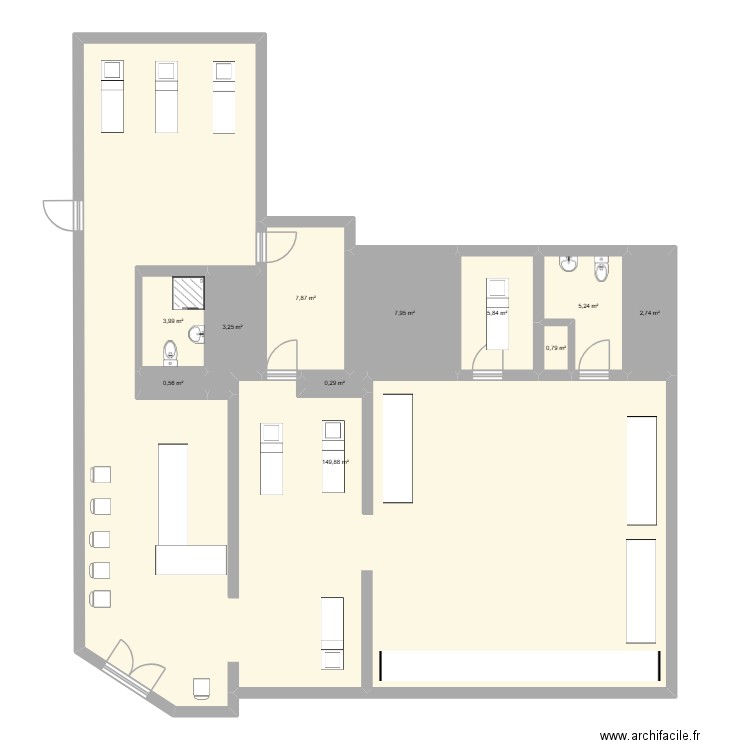 Argenteuil 2. Plan de 11 pièces et 188 m2