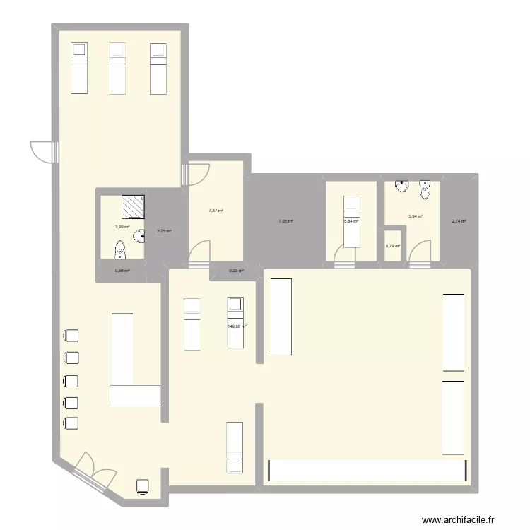 Argenteuil 2. Plan de 11 pièces et 188 m²