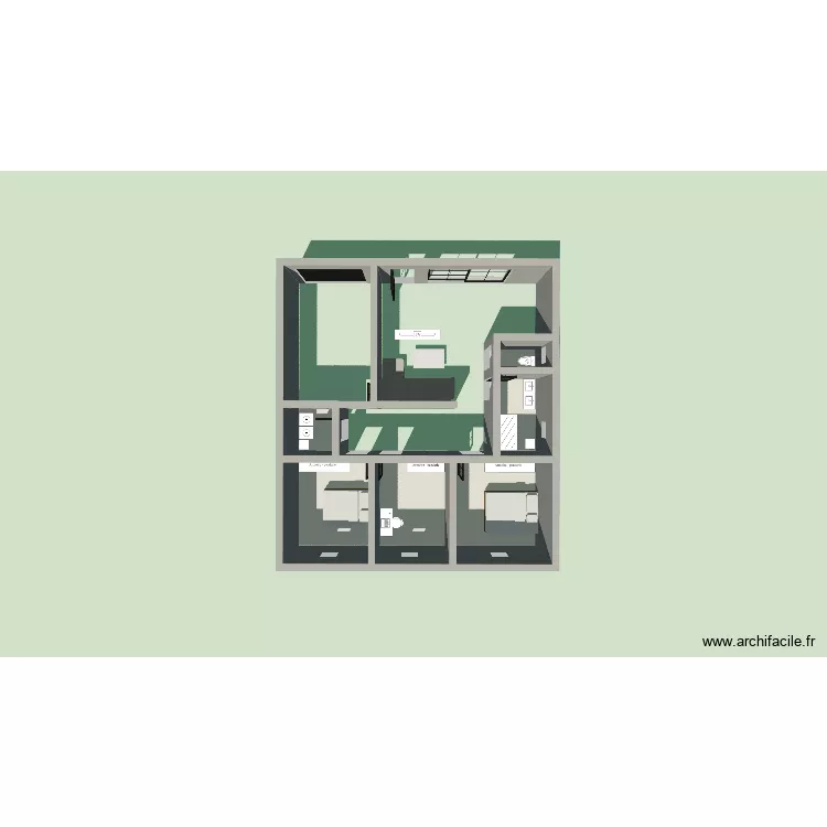 MAISONNN. Plan de 7 Pièces et 54 m²