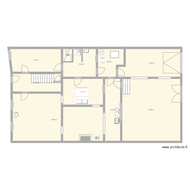 fourmies. Plan de 10 pièces et 194 m2